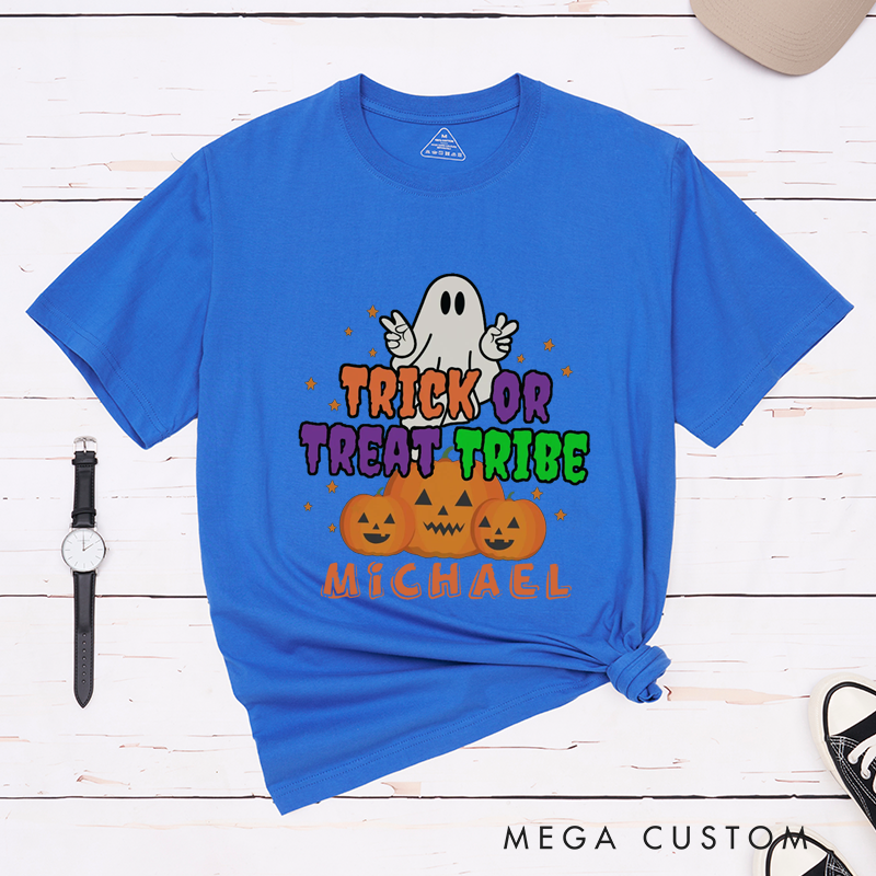 Personalized Halloween Trick or Treat Tribe Matching T-Shirt For Couple Halloween Party Shirts