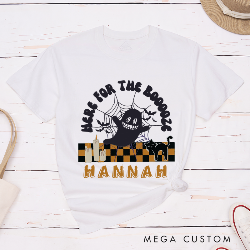 Personalized Here for the Booooze Funny Couple Matching Halloween T-Shirt