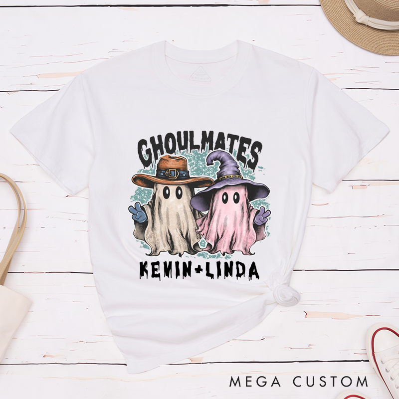 Personalized Ghost Soulmate Halloween Couple Matching T-Shirt Funny Ghost Couple Shirt