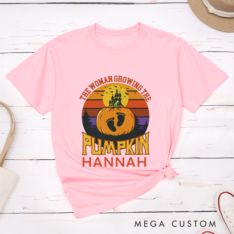 Personalized Humorous Pregnant Couple Halloween Matching Shirt 