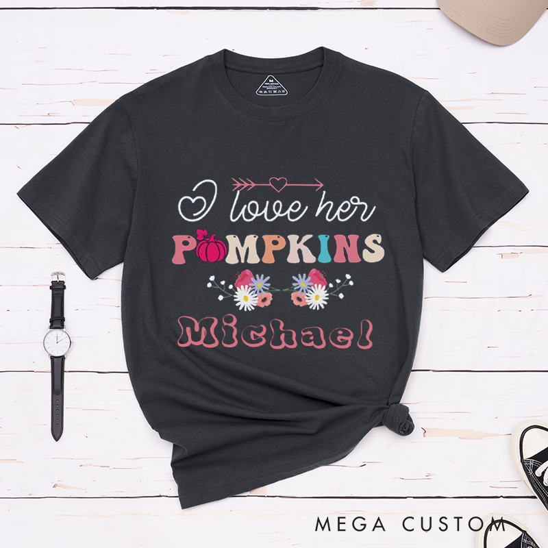Personalized Halloween Couple Cute Pumpkin Matching T-Shirt