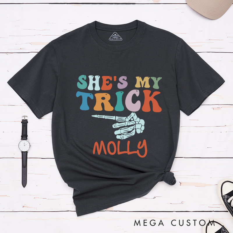 Personalized Couple Halloween Matching T-Shirt Trick or Treat Halloween T-Shirt