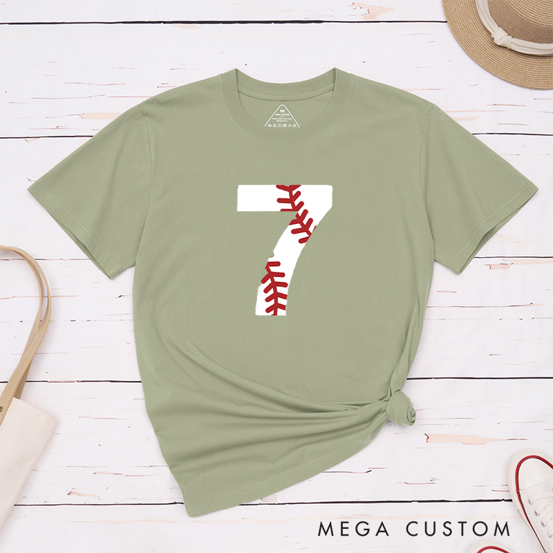 Personalized Baseball T-Shirt with Distressed Number Design for a Unique Look