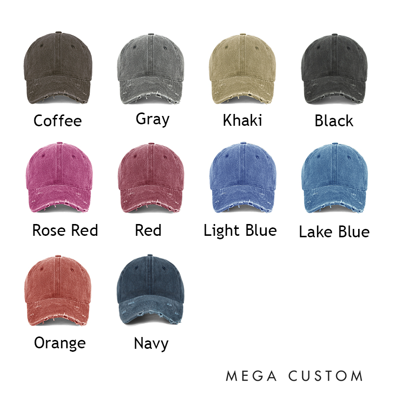 Personalized Senior Squad Distressed Cap with Custom Name and Number Design