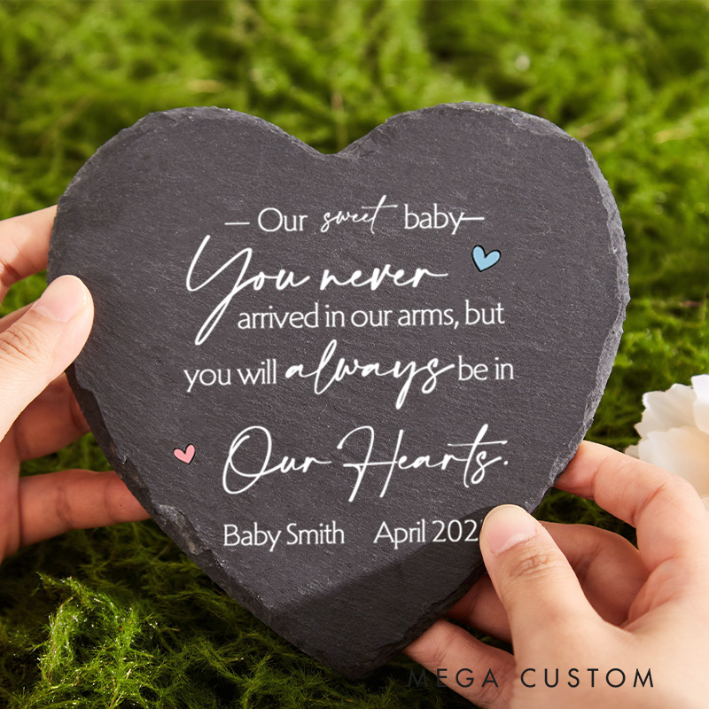 Personalized Miscarriage Memorial Stone Baby Loss Sympathy Gift Always Be In Our Hearts Memorial Garden Grave Infant Loss Keepsake