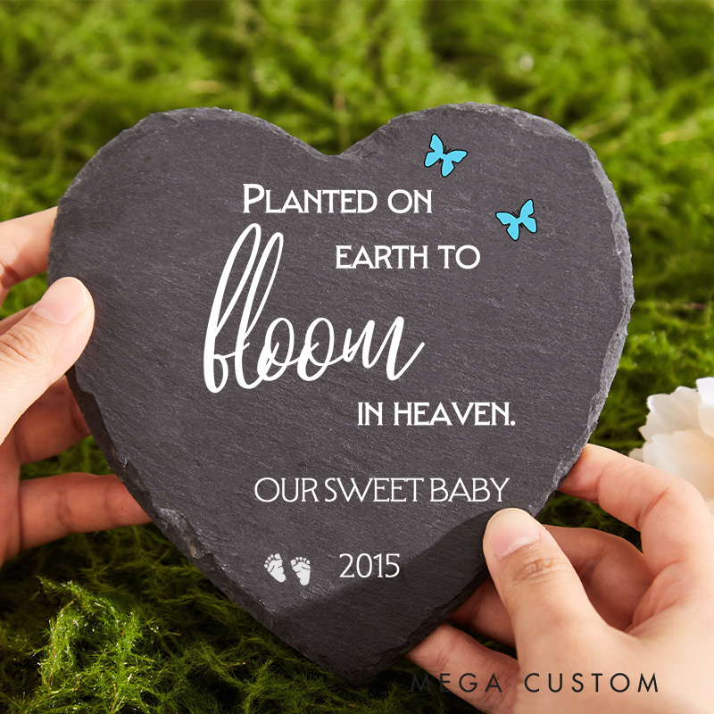 Personalized Miscarriage Memorial Stone Baby Garden Memorial for Lost Infant Baby Remembrance Stone Planted on Earth Infant Loss Gift