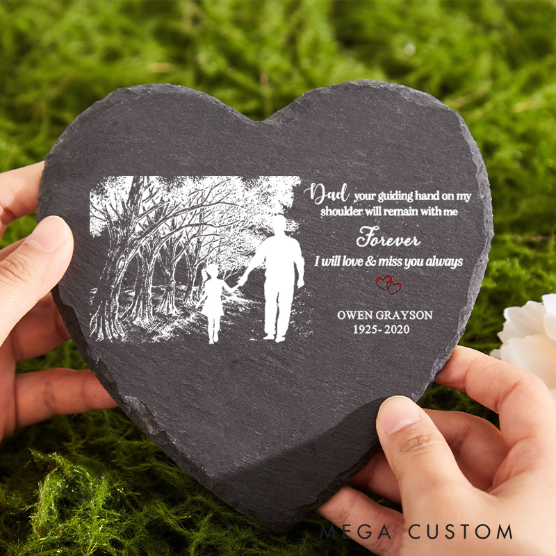 Personalized Family Loss Memorial for Loss of Dad Grandpa Custom Slate Remembrance Stone Memorial Gifts Sympathy Stone Condolences Gift