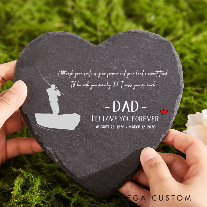 Personalized Gone Fishing Memorial Stone Memorial Gift for Dad Grandpa Fisherman Memorial Stone Sympathy Gift Garden Marker Condolences Gift