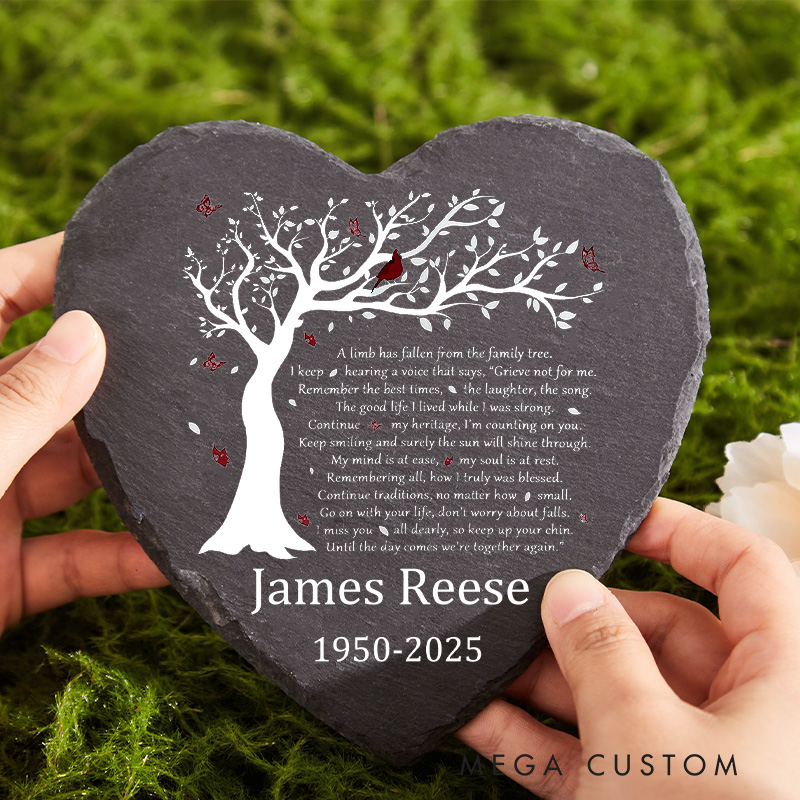 Personalized Cardinal Memorial Slate Stone Memorial Plaque Sympathy Gifts for Loss of Loved One Slate Grave Marker Remembrance Gift