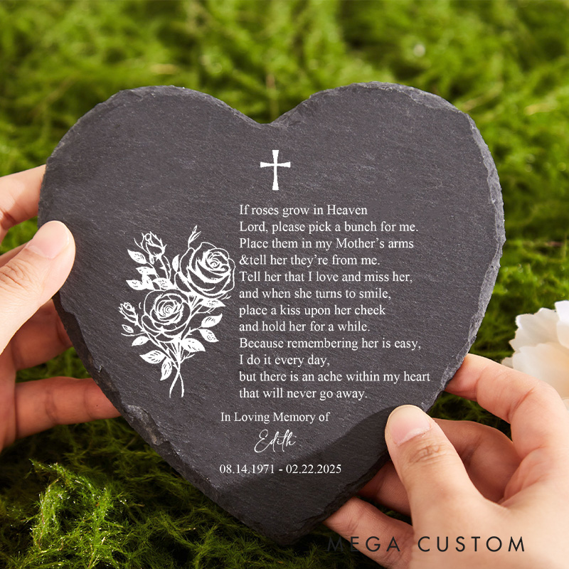 Personalized Memorial Stone Sympathy Gift Slate Poem Keepsake Remembrance Bereavement Plaque for Loss of Loved One