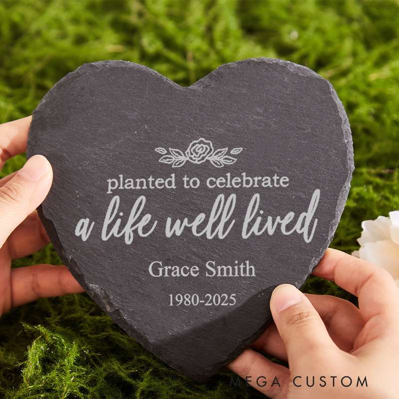 Personalised Memorial Garden Sympathy Gifts for Loss of Loved One Condolence Bereavement Gift Planted to Celebrate a Life Slate Marker 