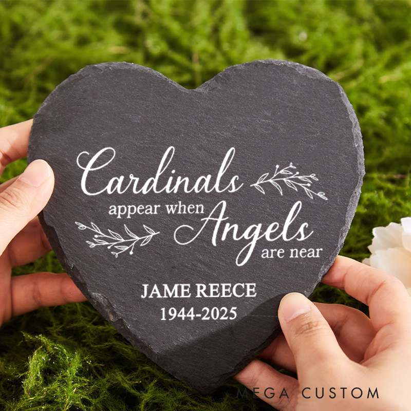 Personalized Cardinal Memorial Garden Stone Sympathy and Memorial Garden Slate Grave Marker Keepsake Remembrance Bereavement Plaque