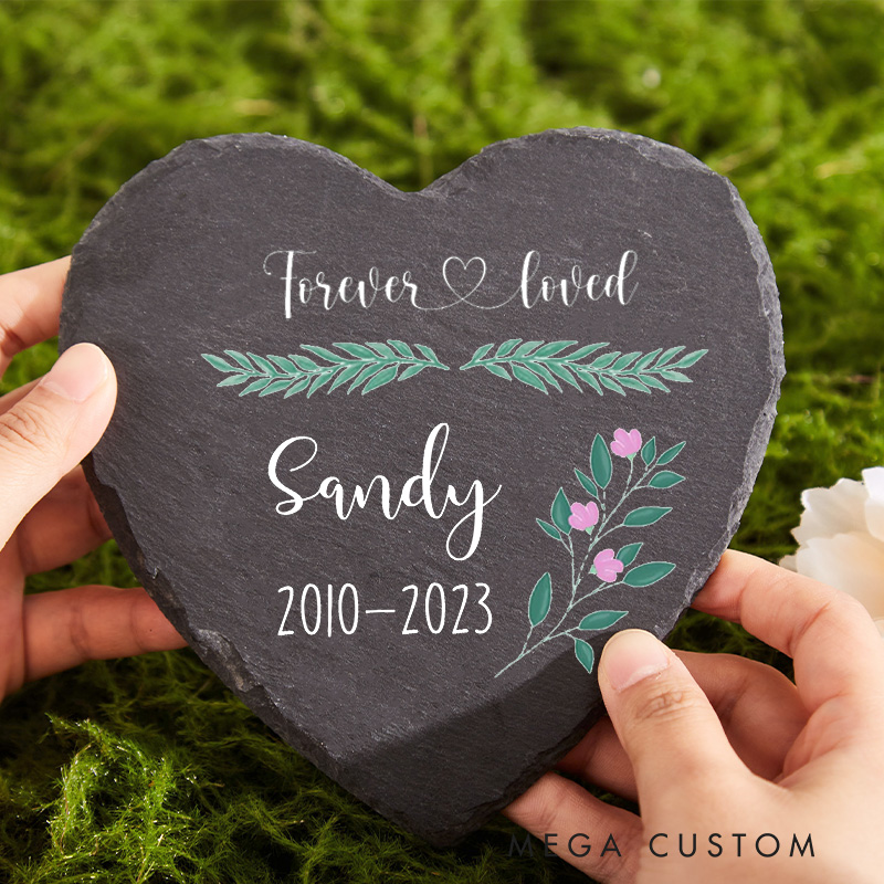 Personalized Planted in Memory Flat Garden Stone Memorial Gardening Gift In Loving Memory Gift Memorial Rock Floral Memorial Stone