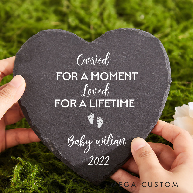 Personalized Baby Loss Stone Miscarriage Garden Stone Carried for a Moment Loved for a Lifetime Infant Loss Sympathy Gift Memorial Garden Stone