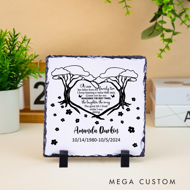 Personalized Memorial Plaque in Loving Memory Present Grief Remembrance Bereavement Condolences Sign Passed Loved Ones