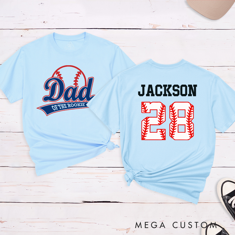 Personalized Baseball Name and Number T-Shirt for Dad