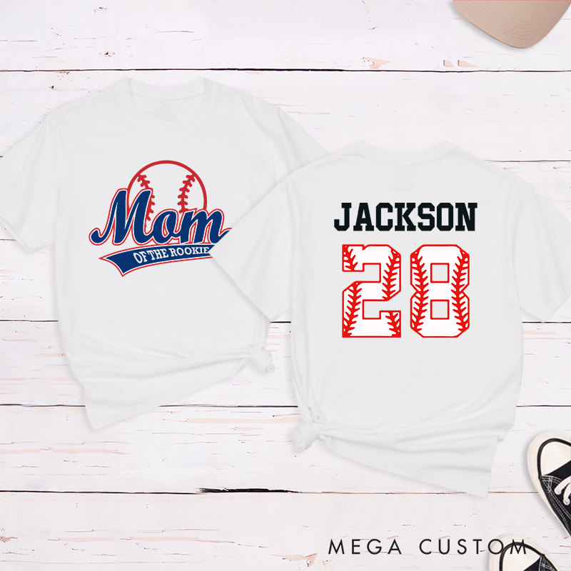 Personalized Baseball Name and Number T-Shirt for Mom