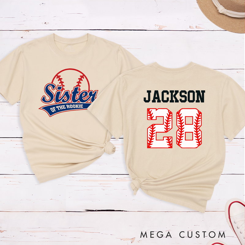 Personalized Baseball Name and Number T-Shirt for Sister