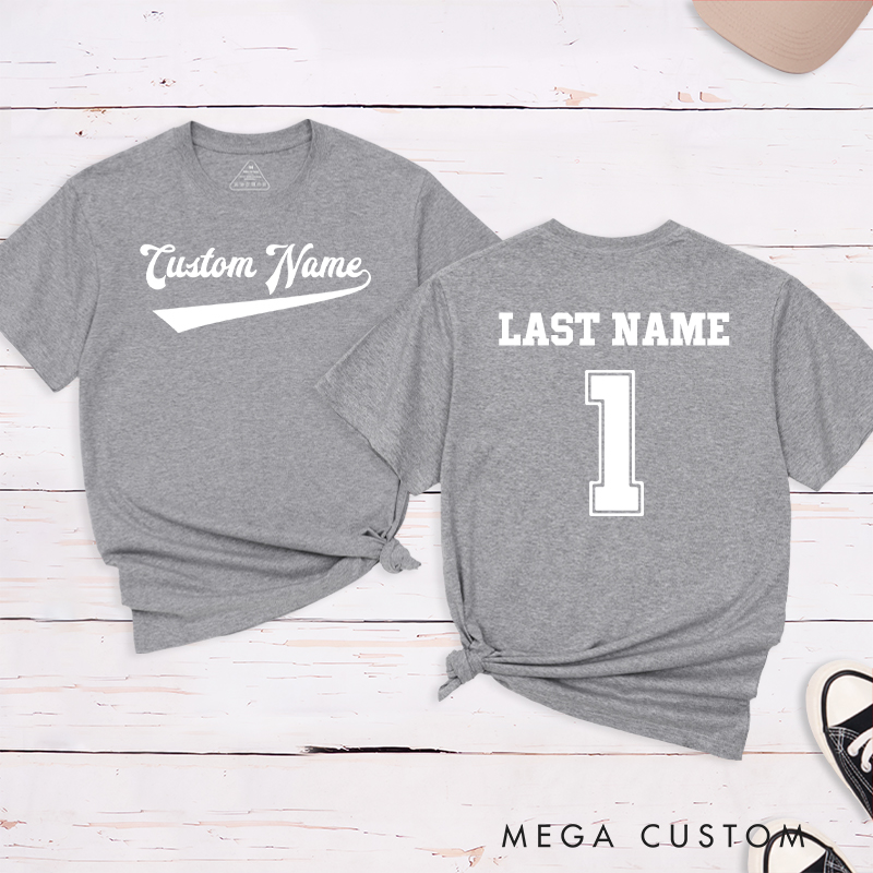 Personalized Sports T-Shirt with Custom Name and Number Design