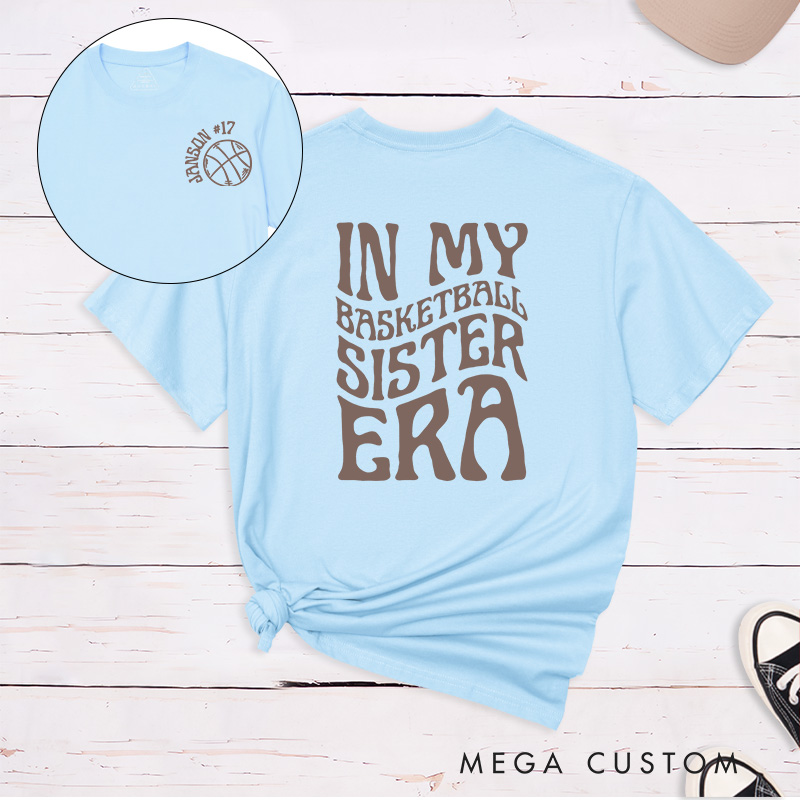 Personalized Oversized Basketball T-Shirt Design Featuring Custom Name Player Number Minimal Front Graphic Bold Back Text