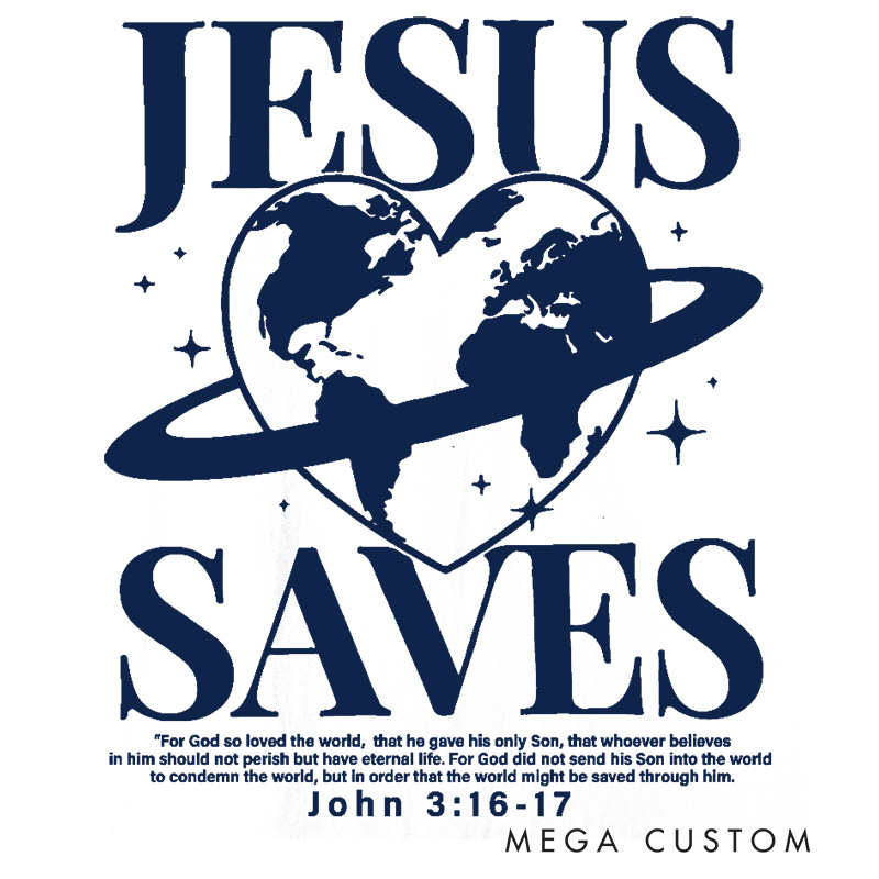 Personalized Jesus Saves Classic T-Shirt Inspirational Christian Shirt Spiritual Top Gift of Faith Birthday Gift for Women and Men