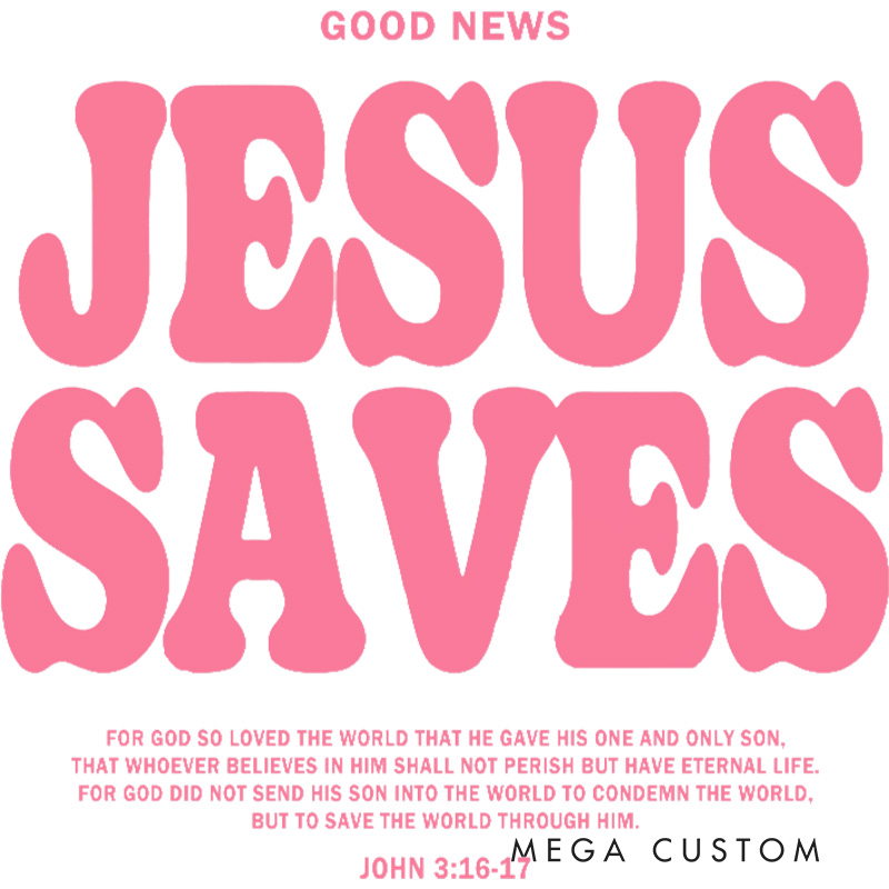 Personalized Jesus Saves Unisex Cotton Bible Verse Classic T-Shirt with Custom Name Christians Gift Birthday Gift for Friends and Family