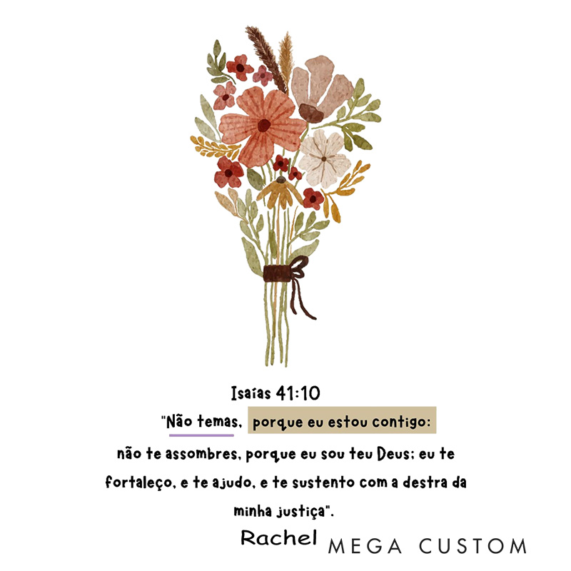 Personalized Isaiah 41:10 Bible Verse Throw Pillow with Name A Bouquet of Flowers Pattern Pillow Sacred Gift Religious Birthday Gift for Women