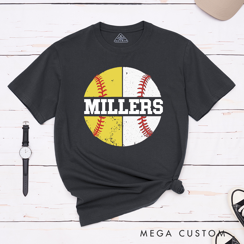 Personalized Baseball and Softball T-Shirt with Name