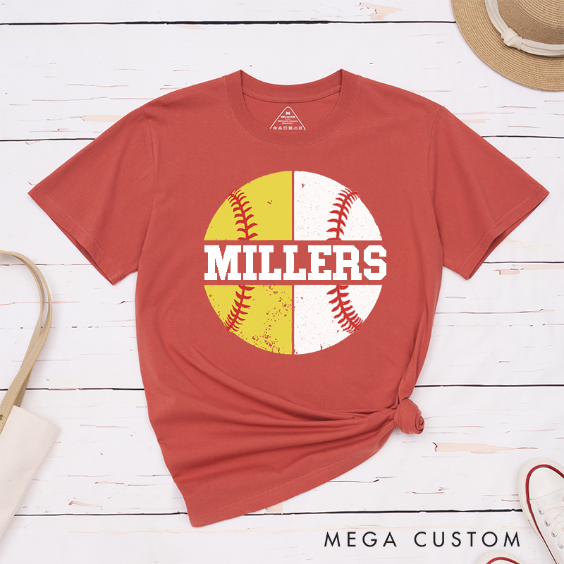 Personalized Baseball and Softball T-Shirt with Name