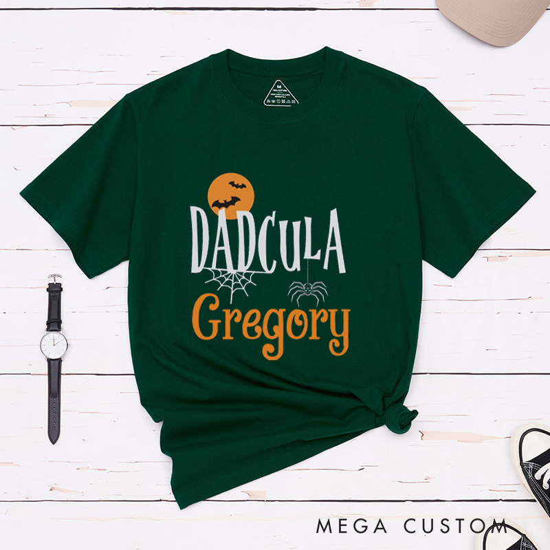 Personalized Couple Halloween Matching Classic T-Shirt Halloween Dadcula and Momster T-Shirt For Him and Her