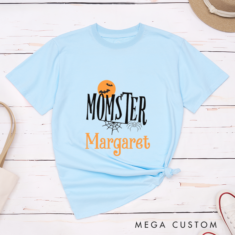 Personalized Couple Halloween Matching Classic T-Shirt Halloween Dadcula and Momster T-Shirt For Him and Her