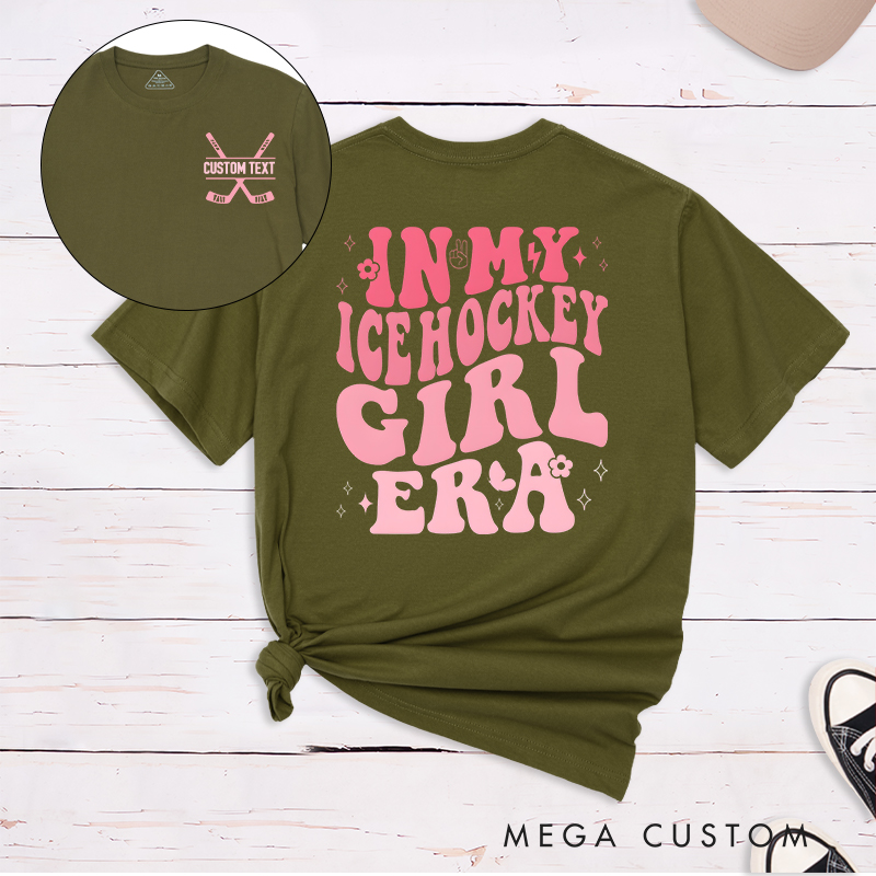 Personalized "Ice Hockey Girl Era" T-Shirt with Custom Name
