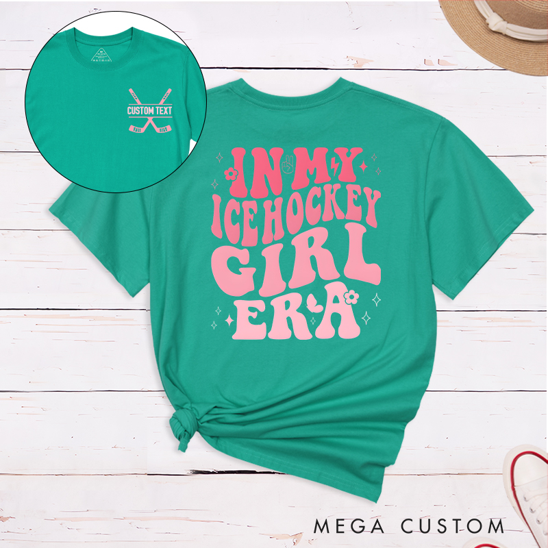 Personalized "Ice Hockey Girl Era" T-Shirt with Custom Name