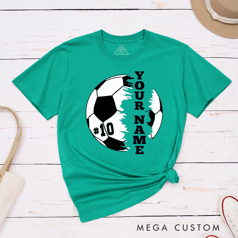 Personalized Dynamic Soccer T-Shirt with Custom Name and Number