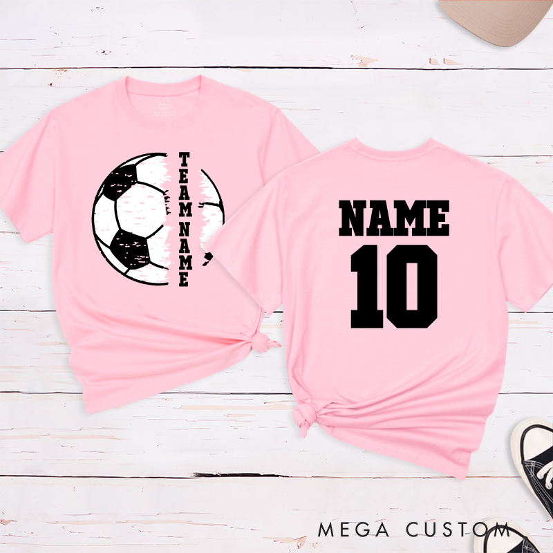 Personalized Soccer Team T-Shirt with Custom Name and Number