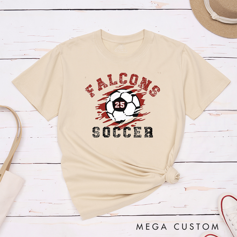 Personalized Soccer T-Shirt with Custom Team Name and Number Design