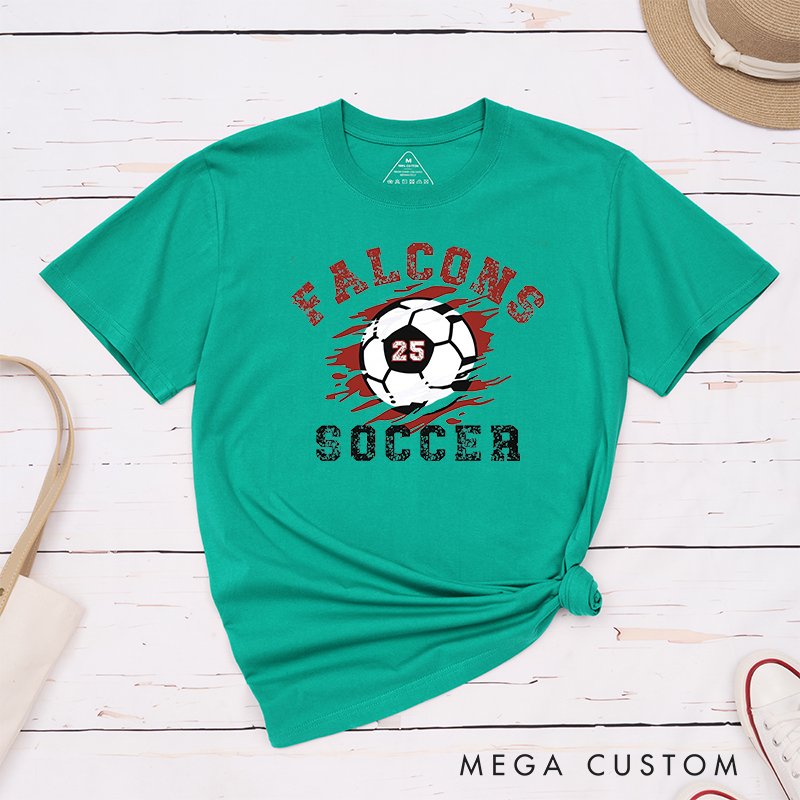 Personalized Soccer T-Shirt with Custom Team Name and Number Design