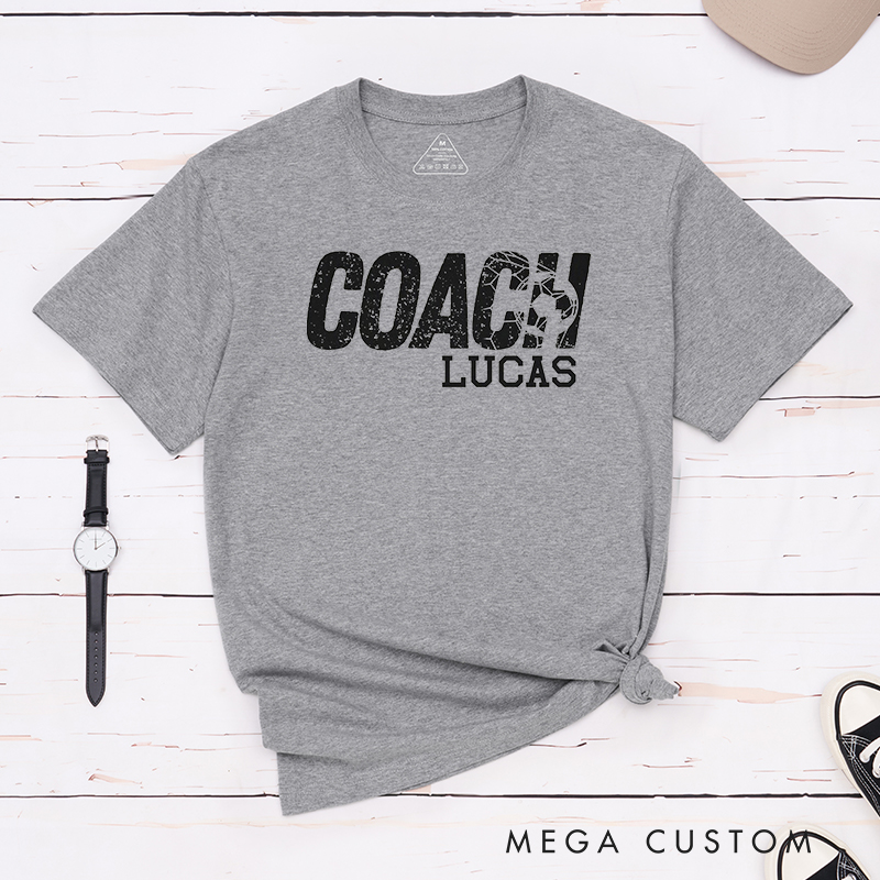 Personalized Coach Soccer T-Shirt with Custom Name 