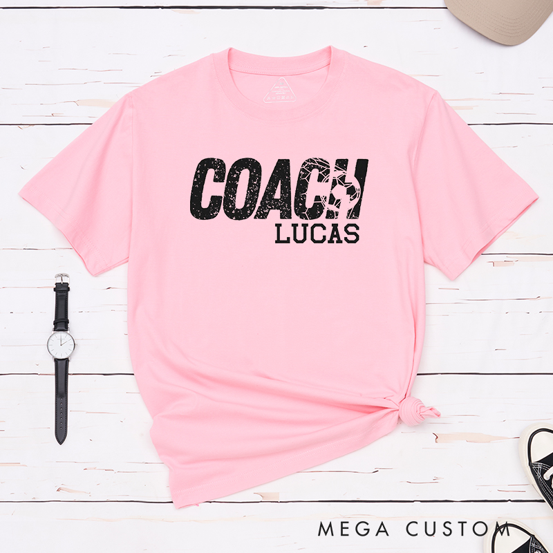 Personalized Coach Soccer T-Shirt with Custom Name 