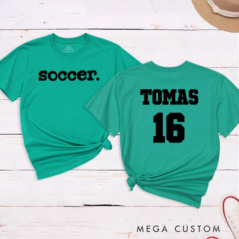 Personalized Minimalist Soccer T-Shirt with Custom Name and Number