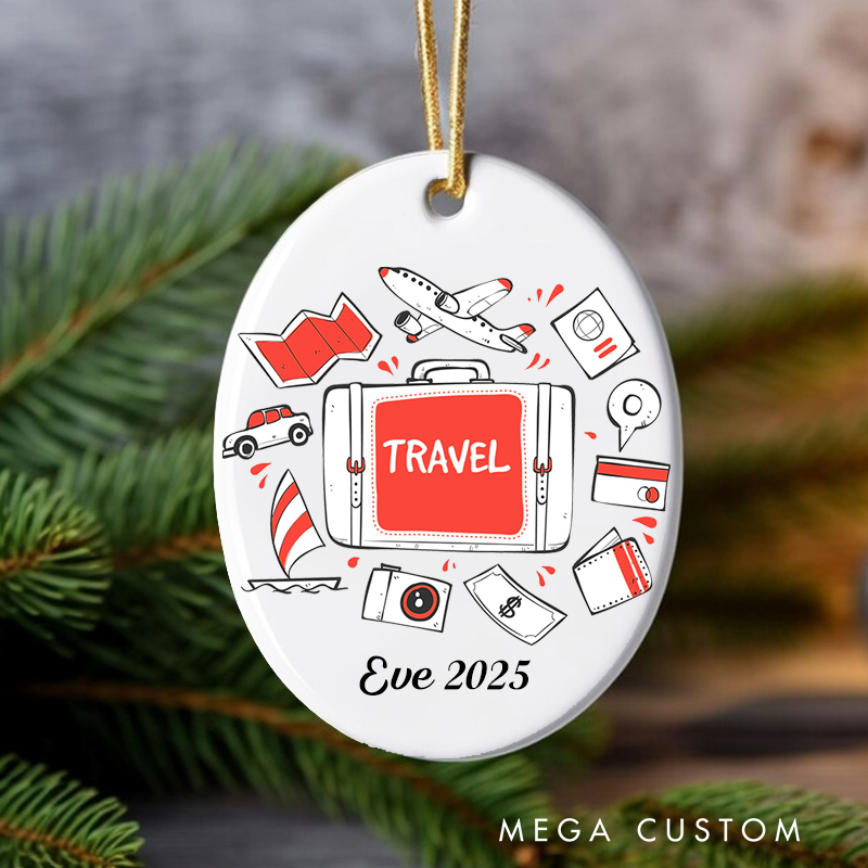 Personalized Traveling Christmas Ornament Gift for Traveling Lovers Christmas Decoration Traveler Gift