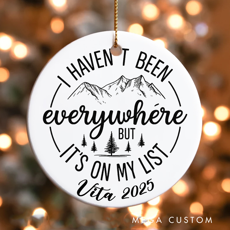 Personalized It is on My List Christmas Ornament Gift for Traveling Lovers Christmas Decoration