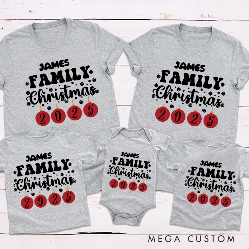 Personalized Family Christmas T-shirts Customizable Matching Holiday Shirts for the Whole Family