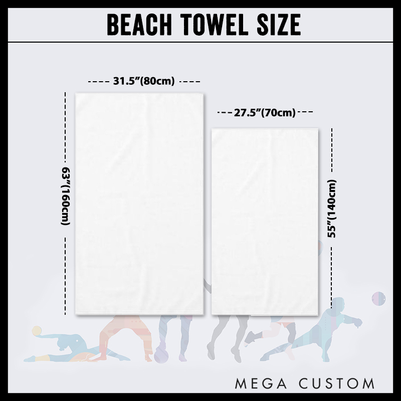 Personalized Softball and Baseball Stylish Design Beach Towel with Custom Name and Number