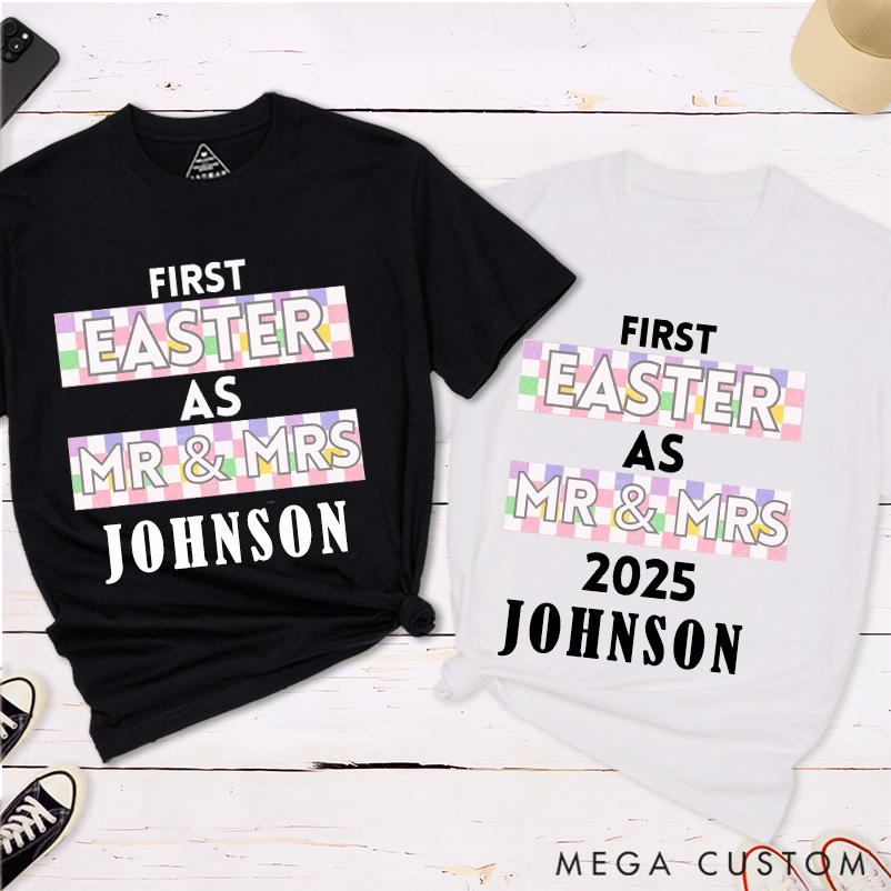 Personalized Couple First Easter As Mr And Mrs Matching T-Shirt