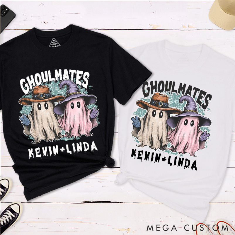 Personalized Ghost Soulmate Halloween Couple Matching T-Shirt Funny Ghost Couple Shirt