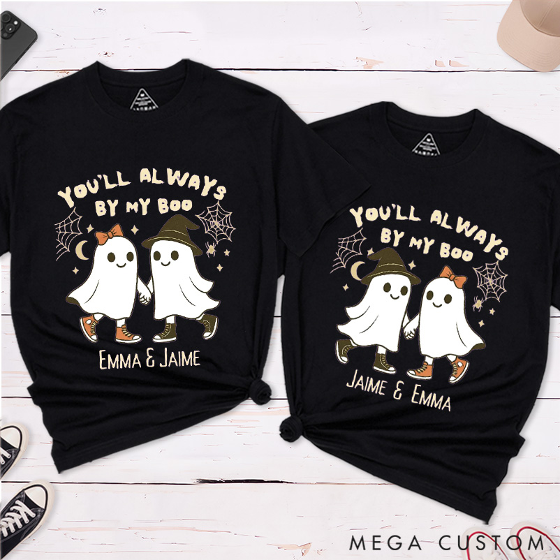 Personalized Ghost Couple Matching Halloween T-Shirt Cute Halloween Shirt For Husband and Wife