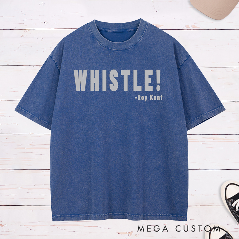 Personalized "Whistle!" Sport Washed T-Shirt with Custom Name