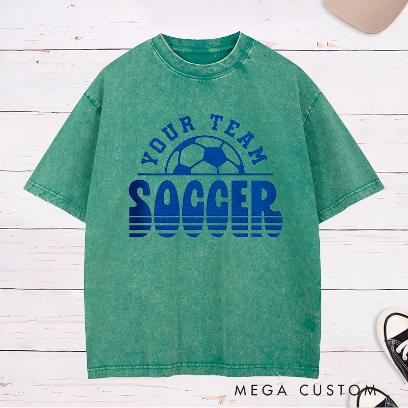 Personalized Team Soccer Washed T-Shirt with Custom Team Name
