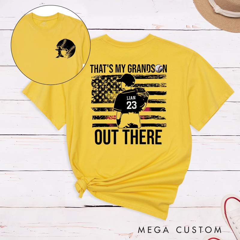 Personalized Baseball T-Shirt with American Flag and Custom Name and Number Design 